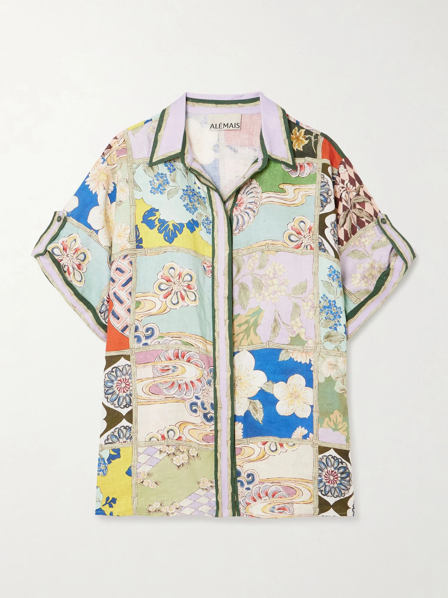 Bianca floral-print linen shirt Multi - 1
