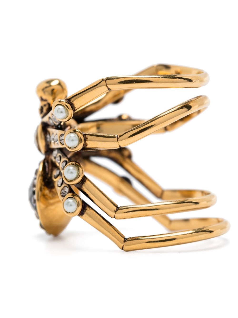 crystal-embellished spider ring - 3