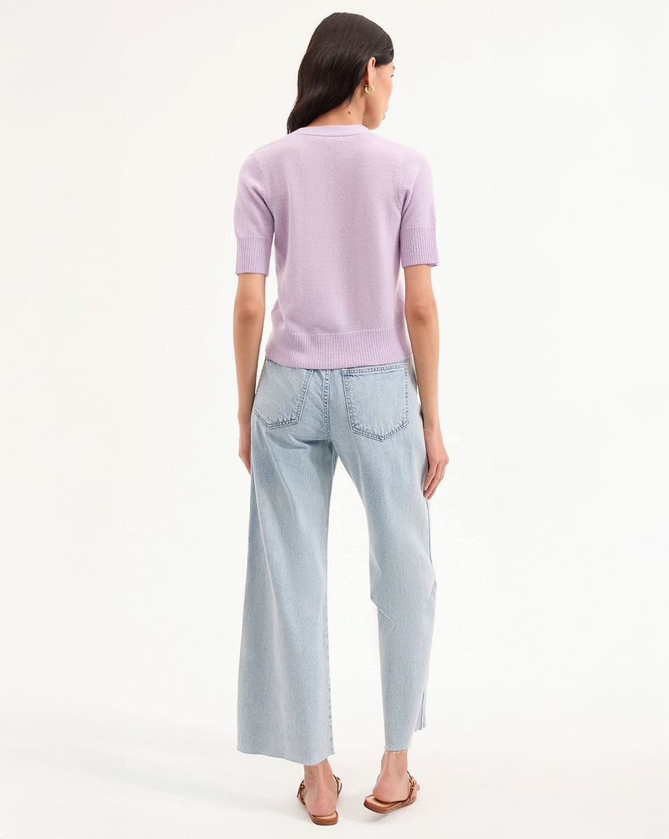 SOLENE SHORT-SLEEVE CASHMERE CARDIGAN - 6