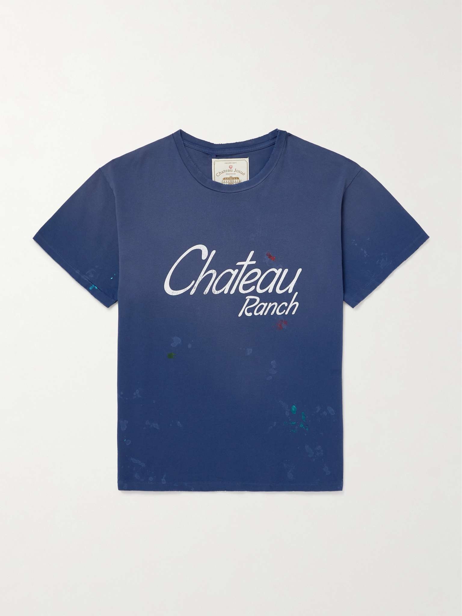 Chateau Ranch Distressed Printed Supima Cotton-Jersey T-Shirt - 1