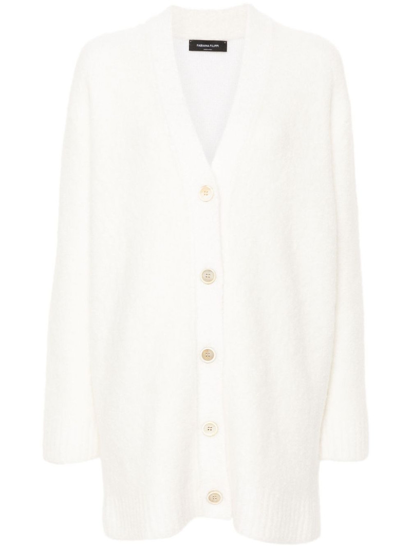 V-neck brushed cardigan 1