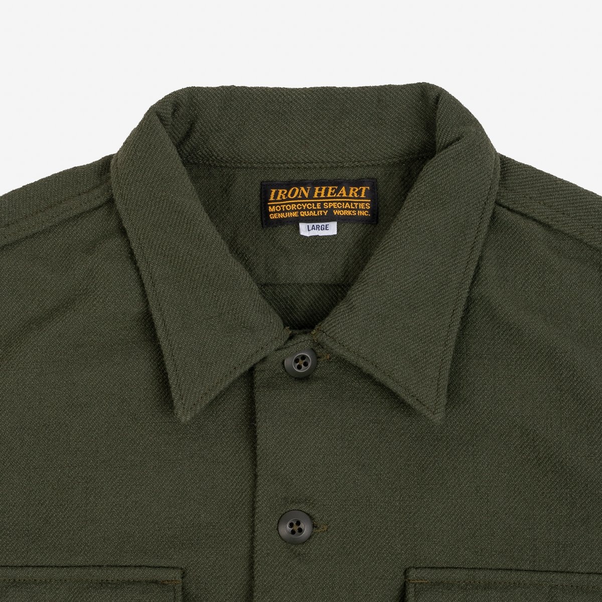 IHSH-346-ODG 10oz Recycled Nylon Mechanic Work Shirt - Olive Drab Green - 8