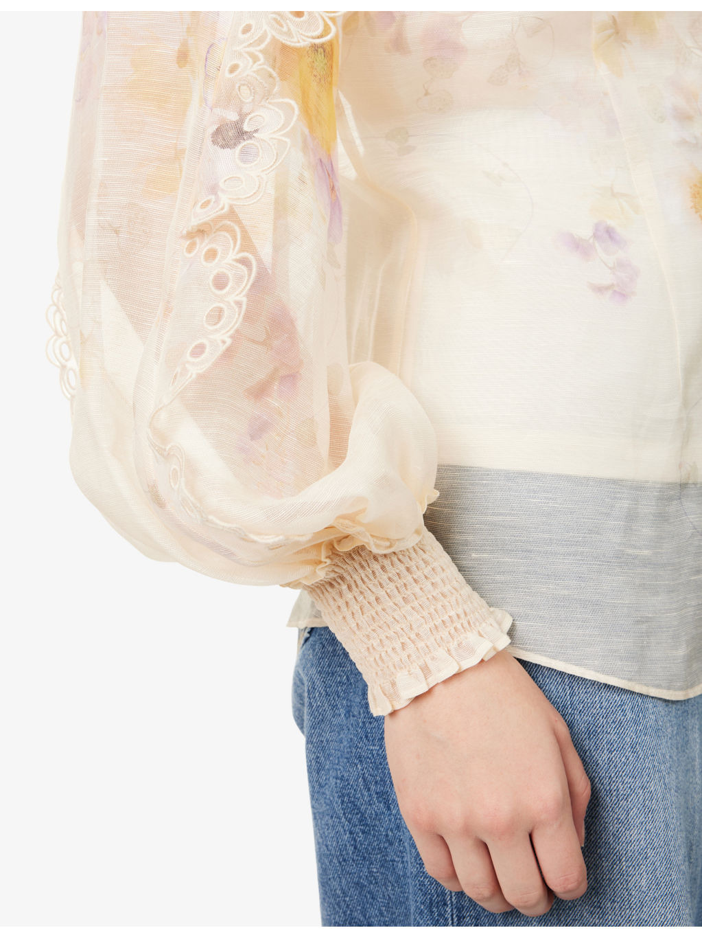 Memento Embroidered Linen And Silk Blouse - 6