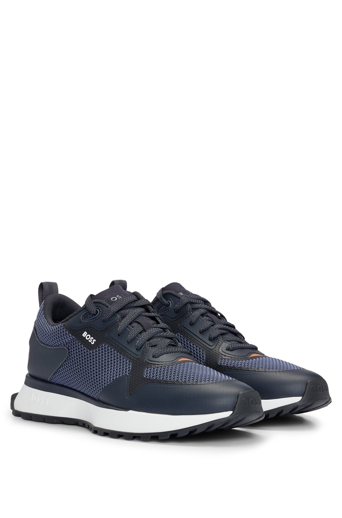 MIXED-MATERIAL TRAINERS WITH MESH DETAILS AND BRANDING - 2