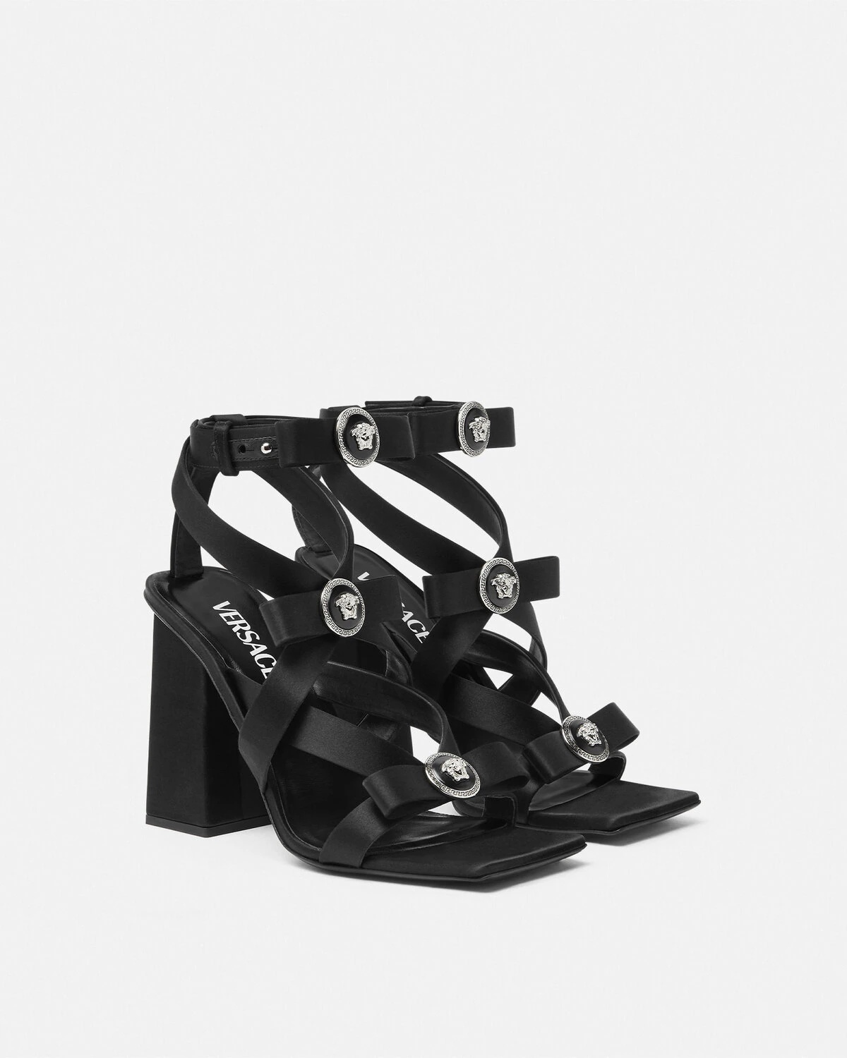 Gianni Ribbon Satin Cage Sandals 105 mm - 2