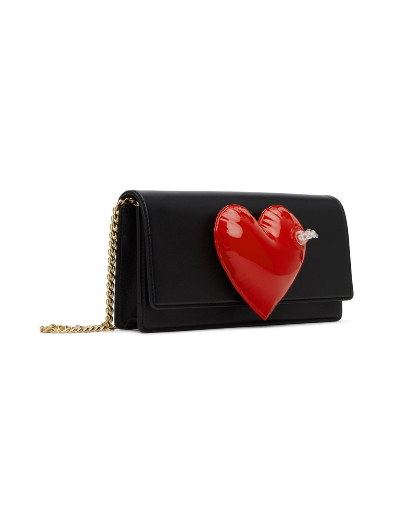 Moschino Black Inflatable Heart Clutch outlook