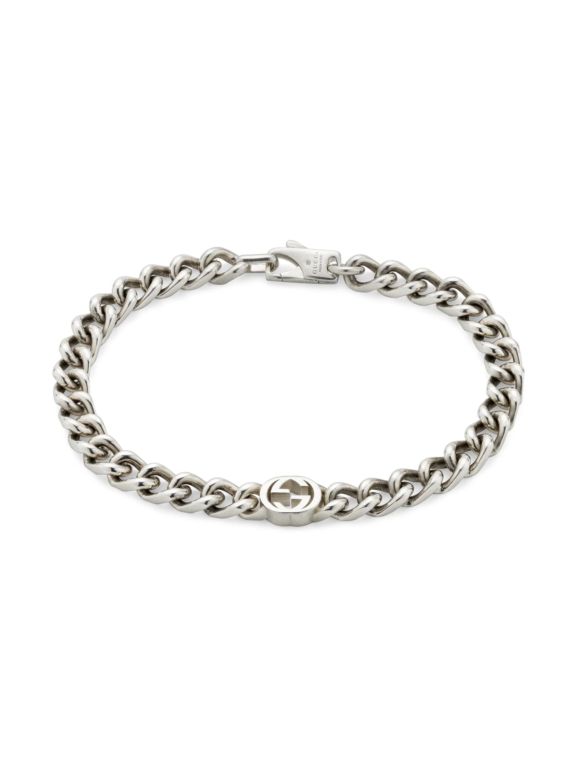 Men's Interlocking G Sterling Silver Bracelet - Silver - 1