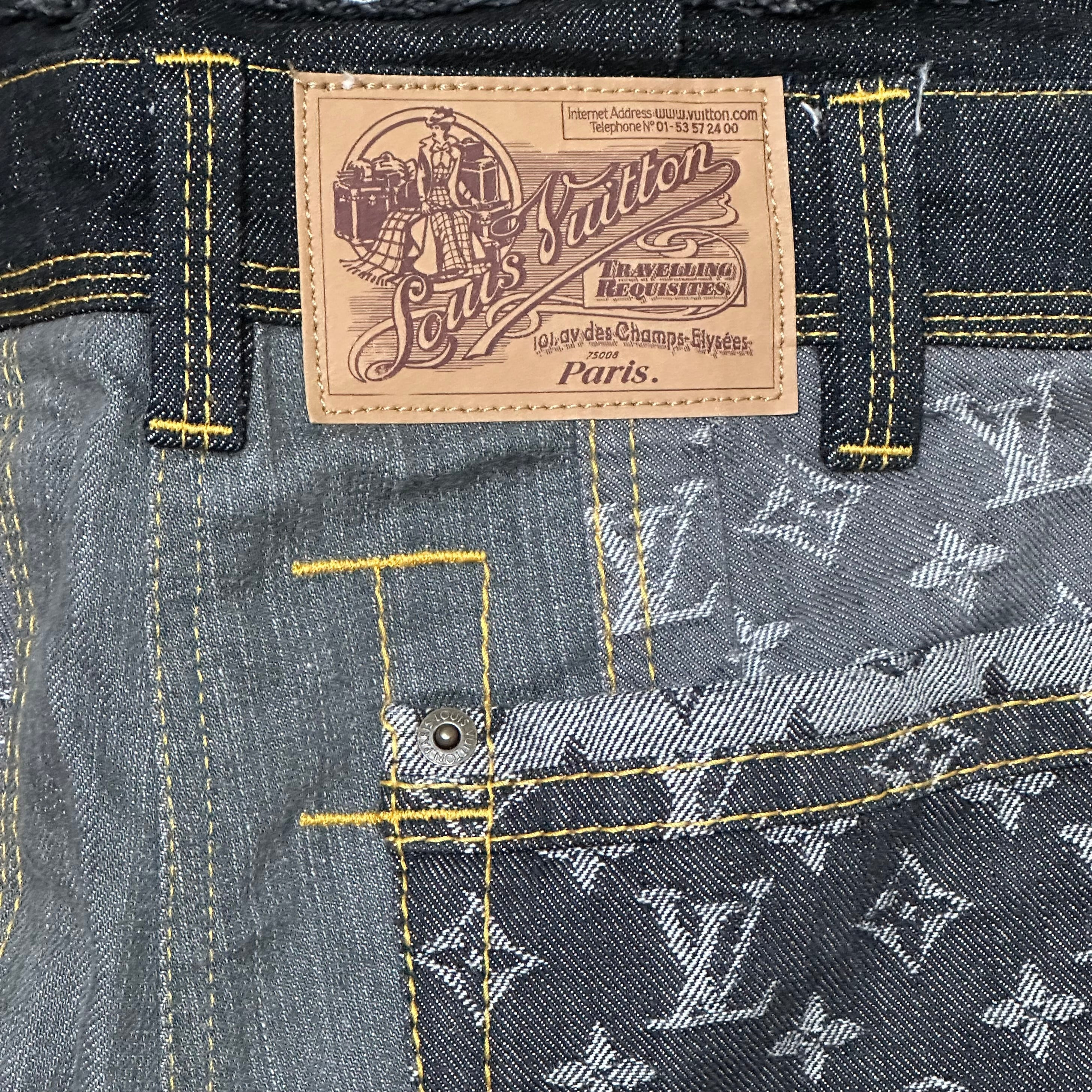 LOUIS VUITTON Spring Summer 2007 Monogram Patchwork Denim Jeans - 5