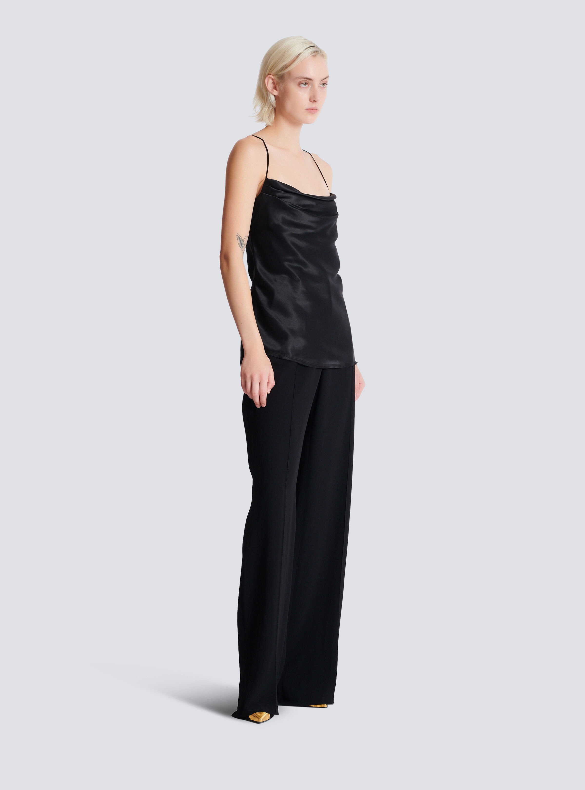 Draped satin top - 3