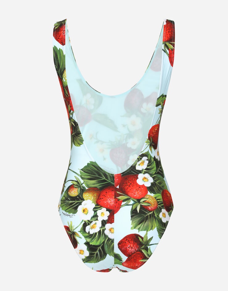 Strawberry-print racing swimsuit - 3