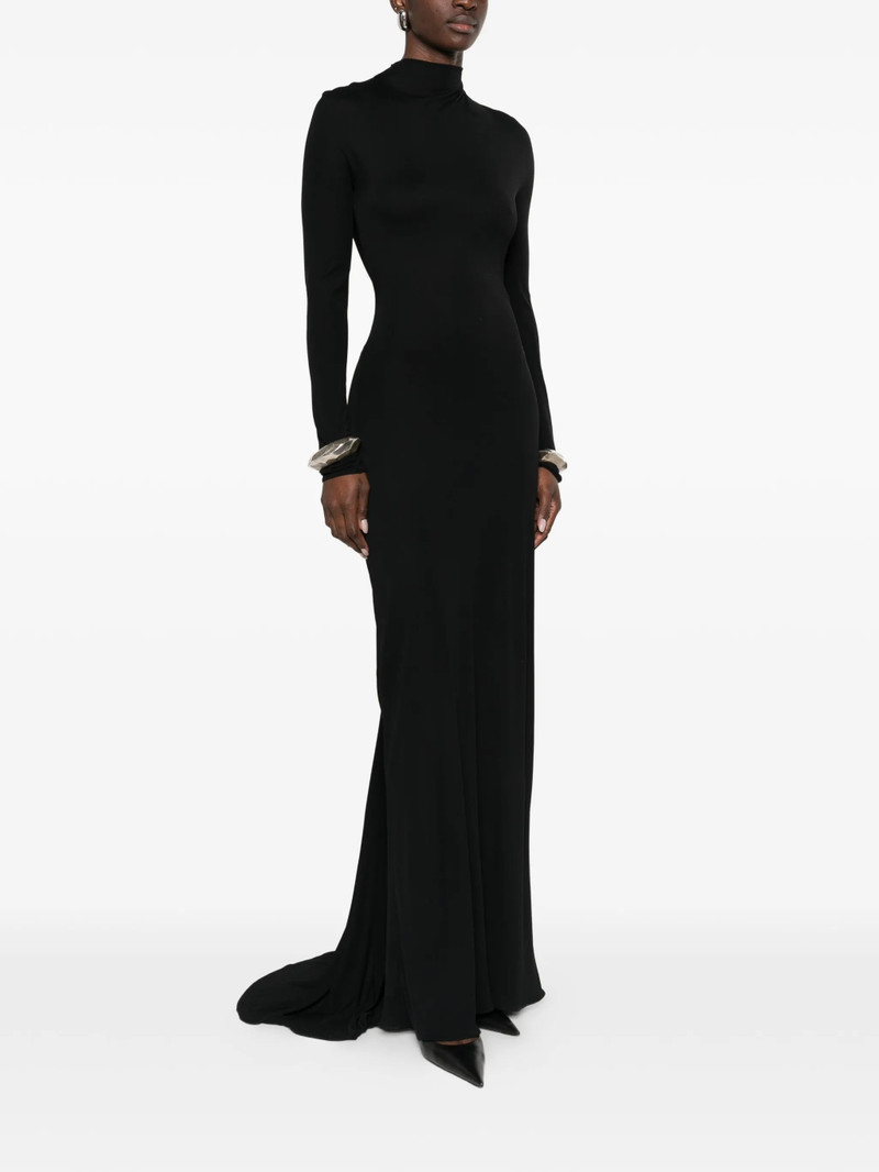 Alaïa Mock-neck Long-sleeve Maxi Dress 5