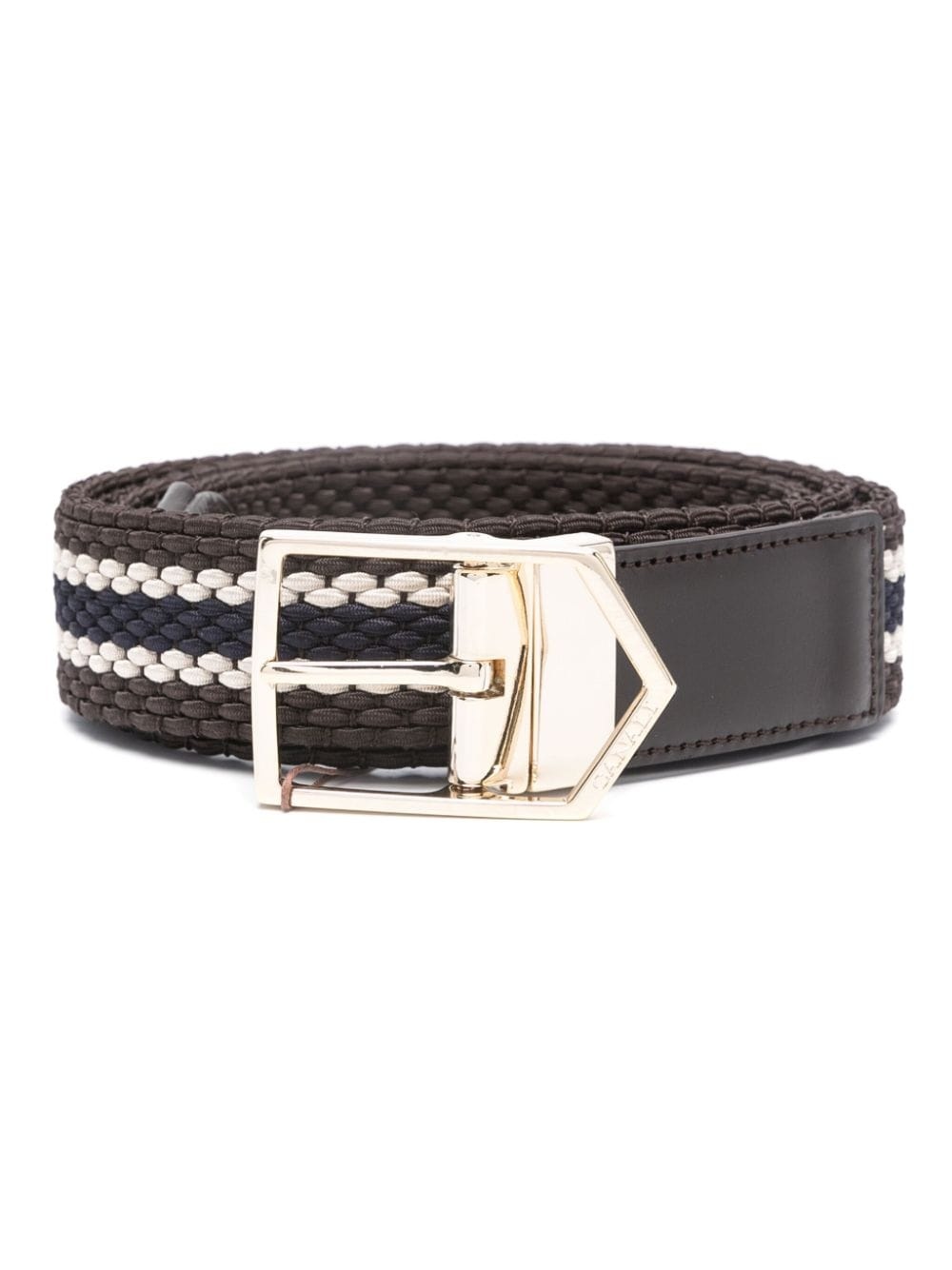 stripe-print braided belt - 1