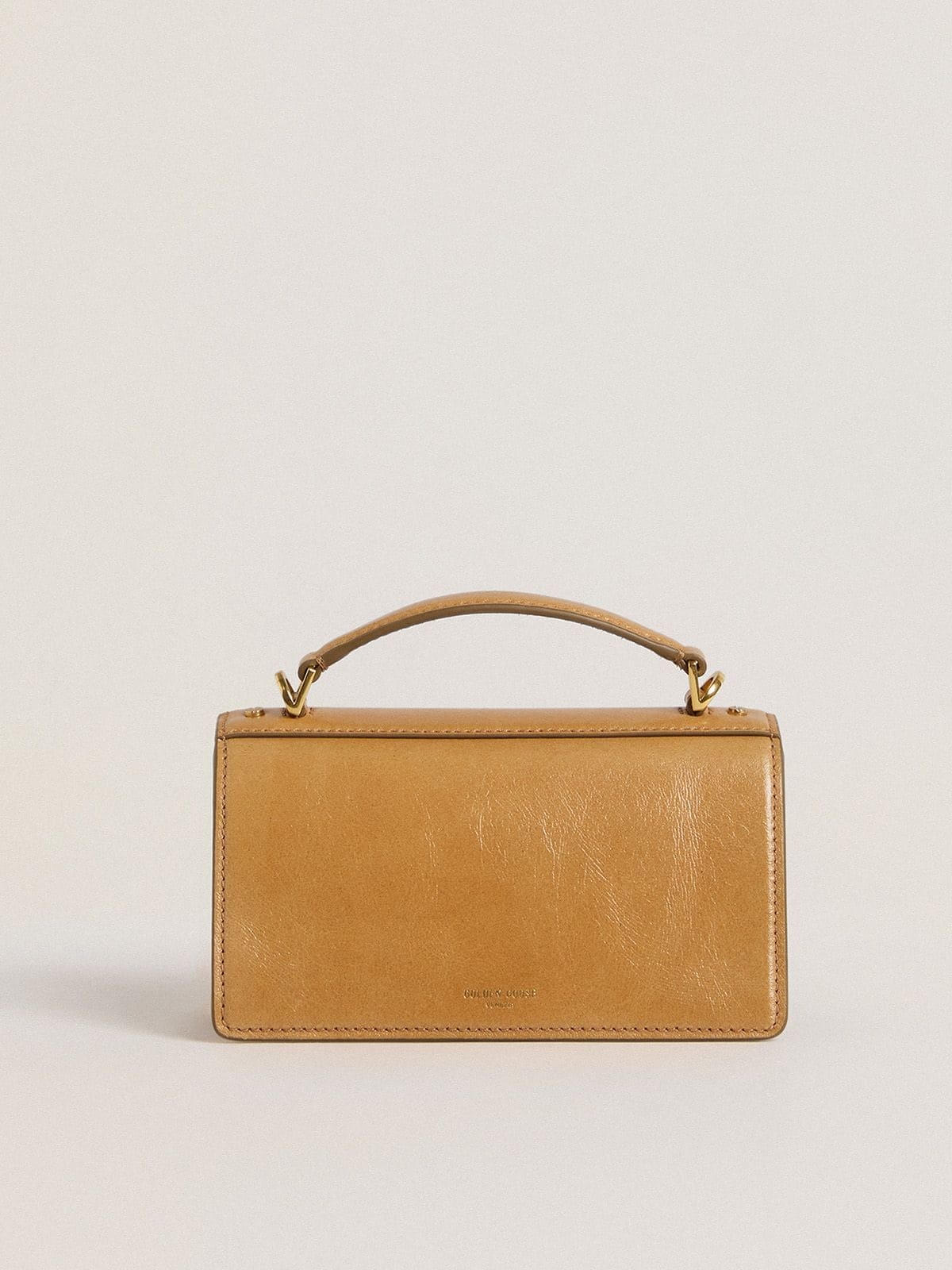 Small Venezia Bag in tobacco-colored leather with gold details - 3