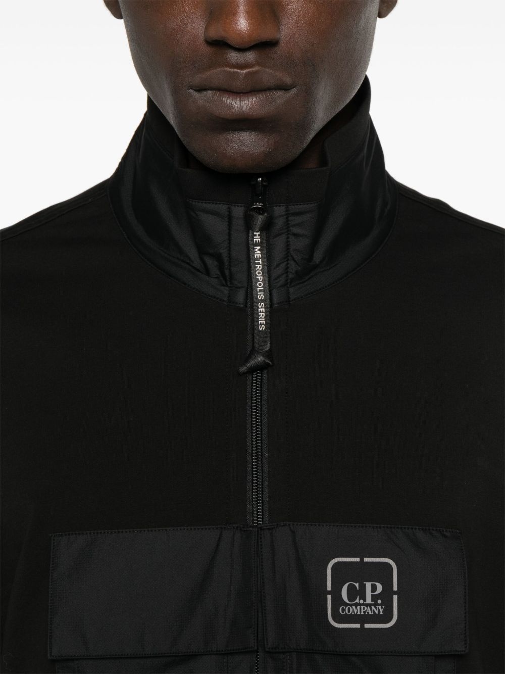panneled stretch-fleece sweatshirt - 5