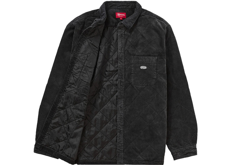 Supreme Supreme Quilted Corduroy Shirt Black outlook