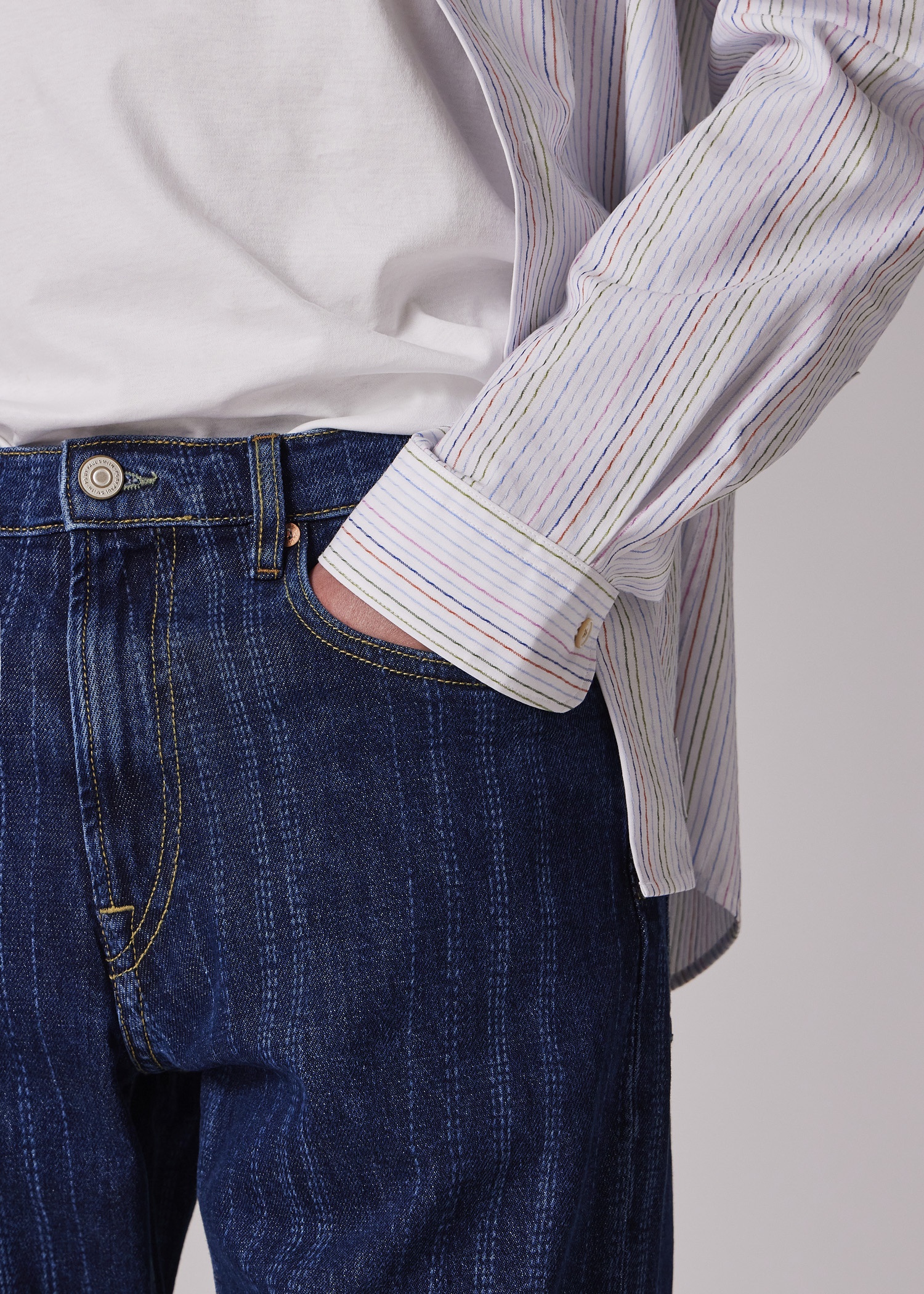 Relaxed Tapered-Fit Laser Stripe Jeans - 5