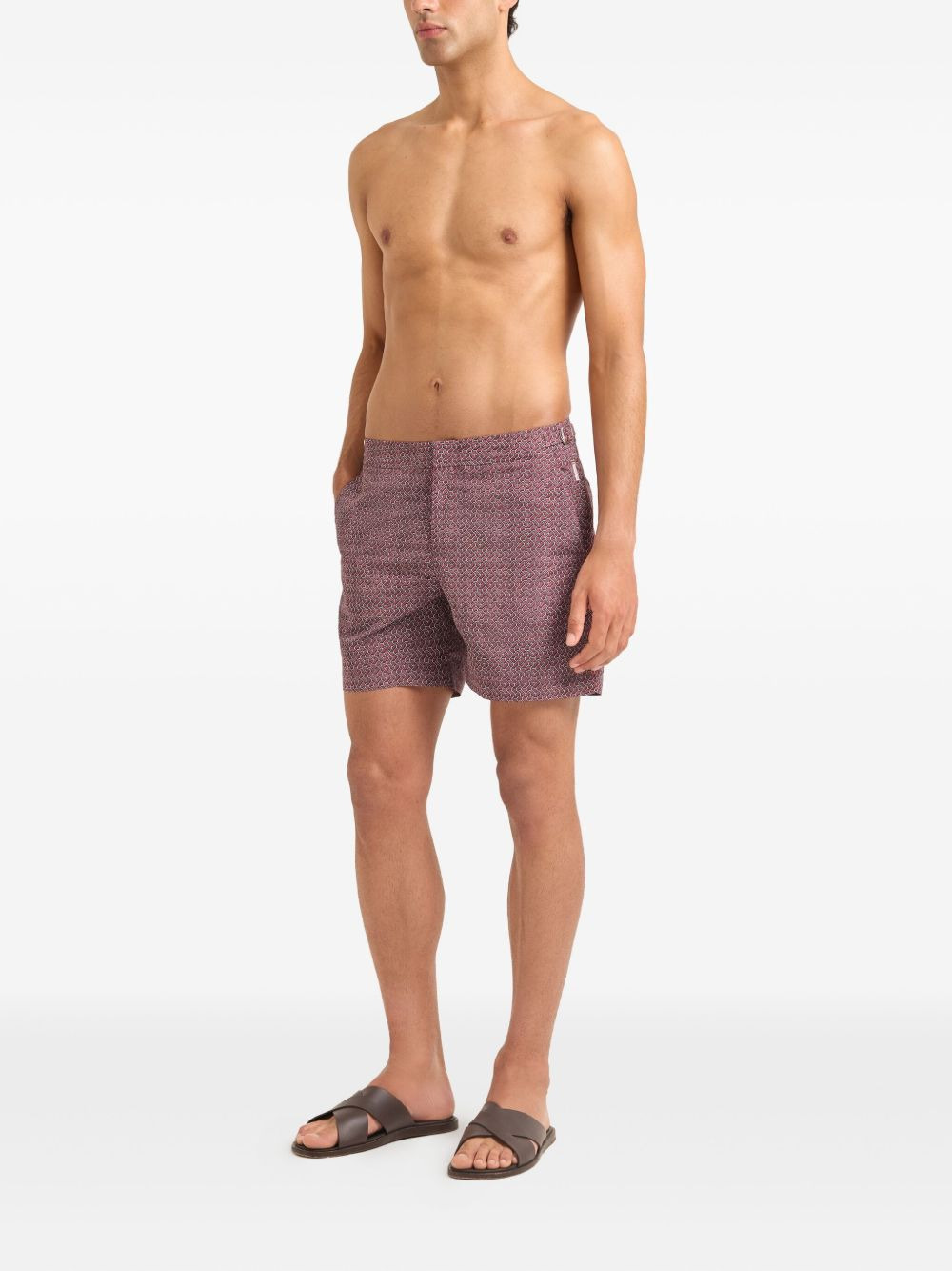 Bulldog ripcord-pattern swim shorts - 2