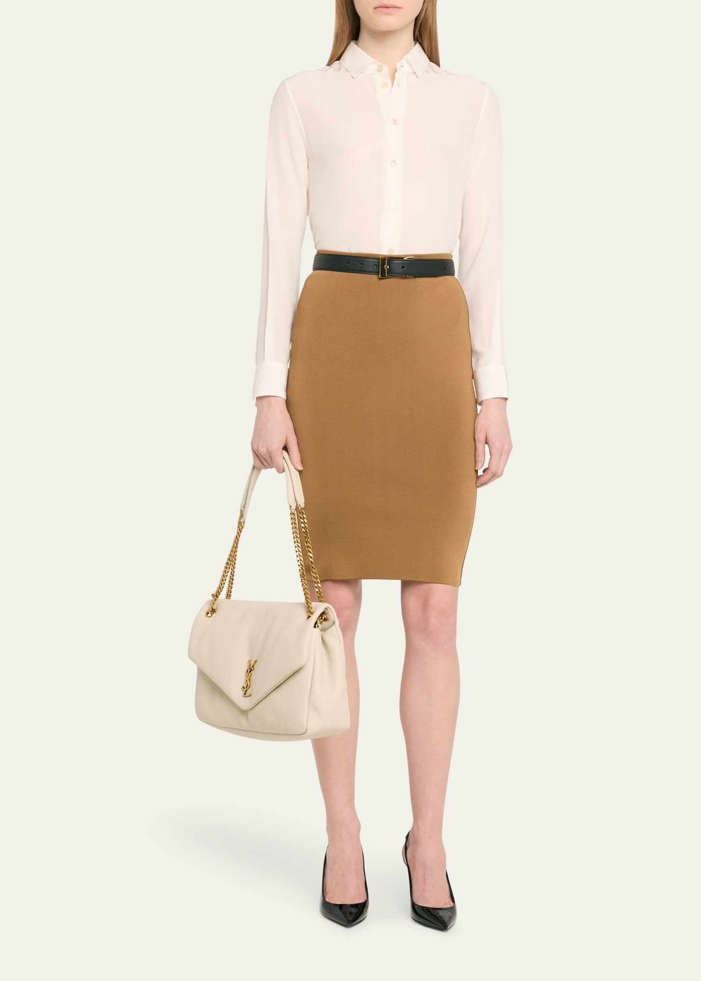 Calypso Large YSL Shoulder Bag in Leather - 5