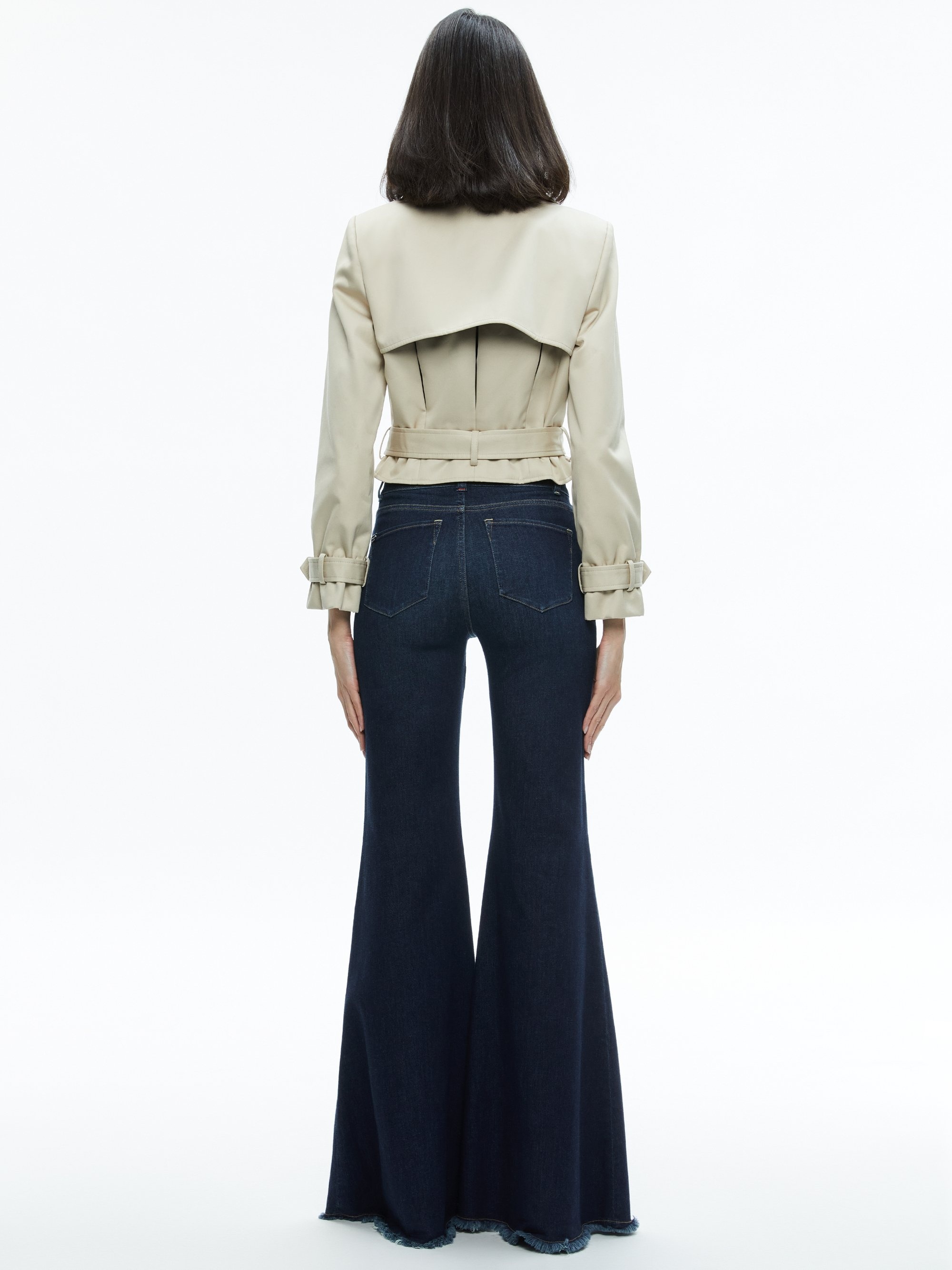 HAYLEY CROPPED TRENCH COAT WITH BELT - 3