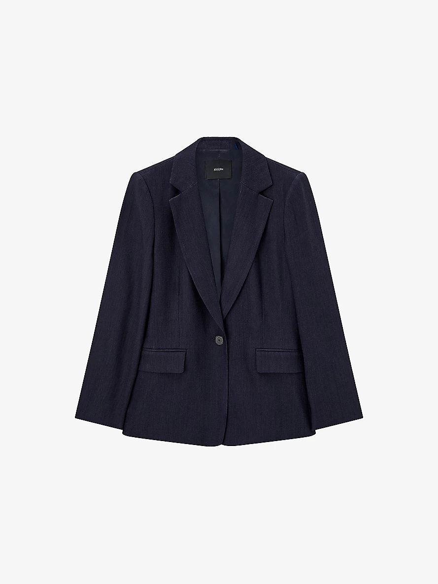 Marty Notched-Lapels Stretch-Linen Jacket - 1