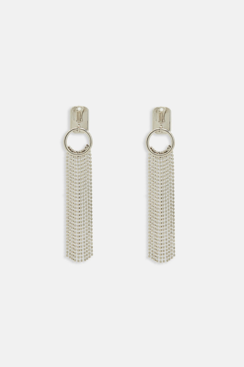 Alessandra Rich CRYSTAL EARRINGS WITH FRINGES outlook