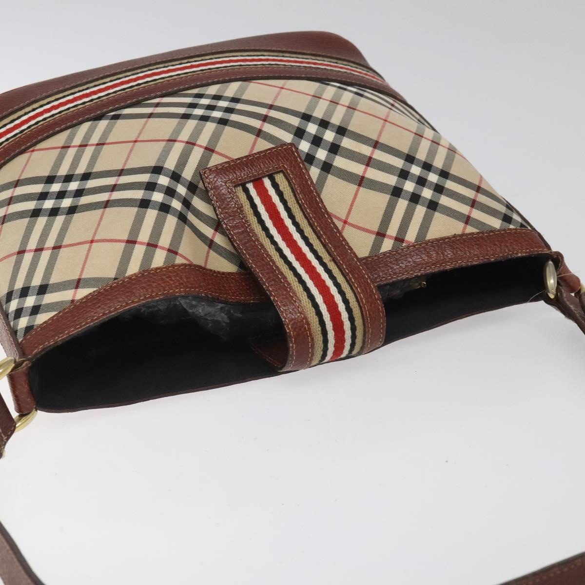 Burberry Nova Check Blue Label Shoulder Bag Nylon Leather Beige - 6