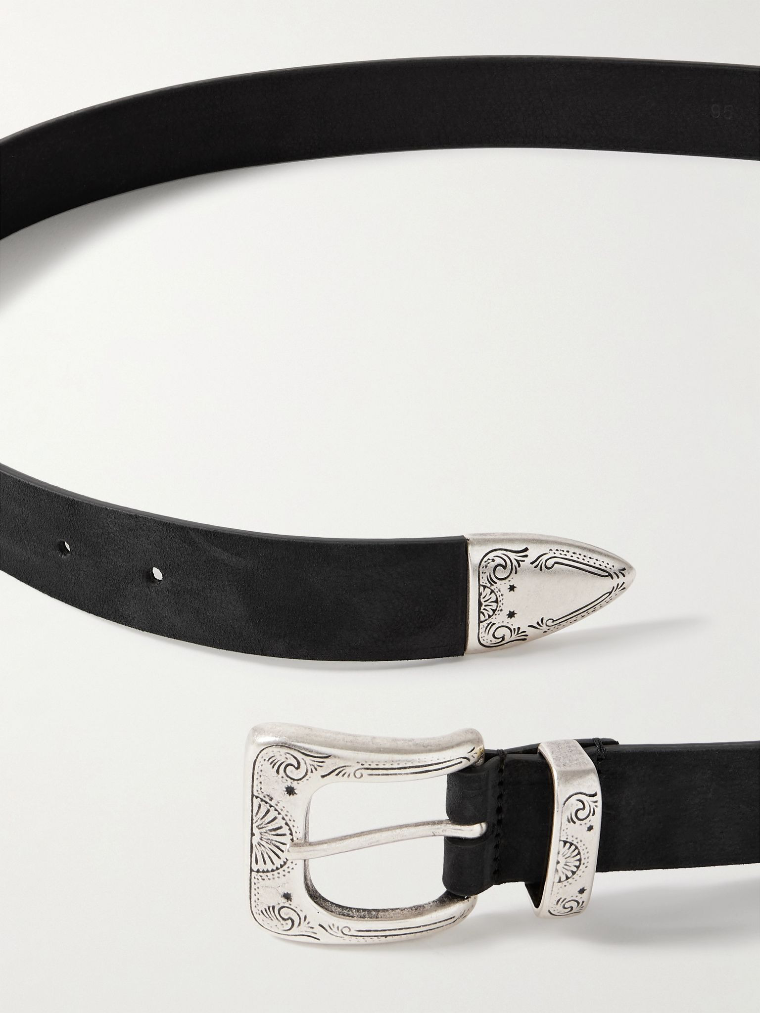 3cm Nubuck Belt Black - 2