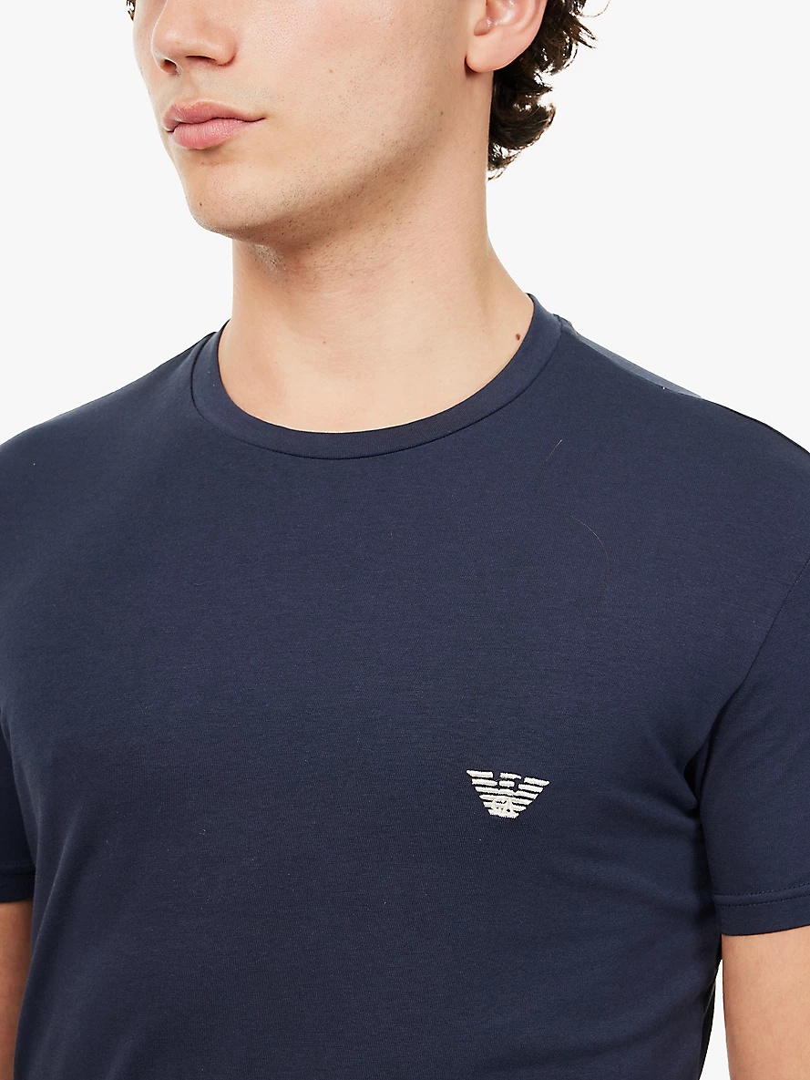 Logo-embroidered regular-fit short-sleeve stretch-cotton T-shirt - 4