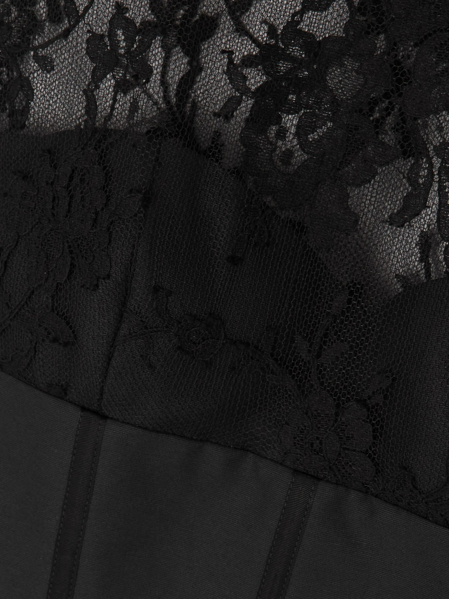 Lace-paneled cotton-blend top Black - 4