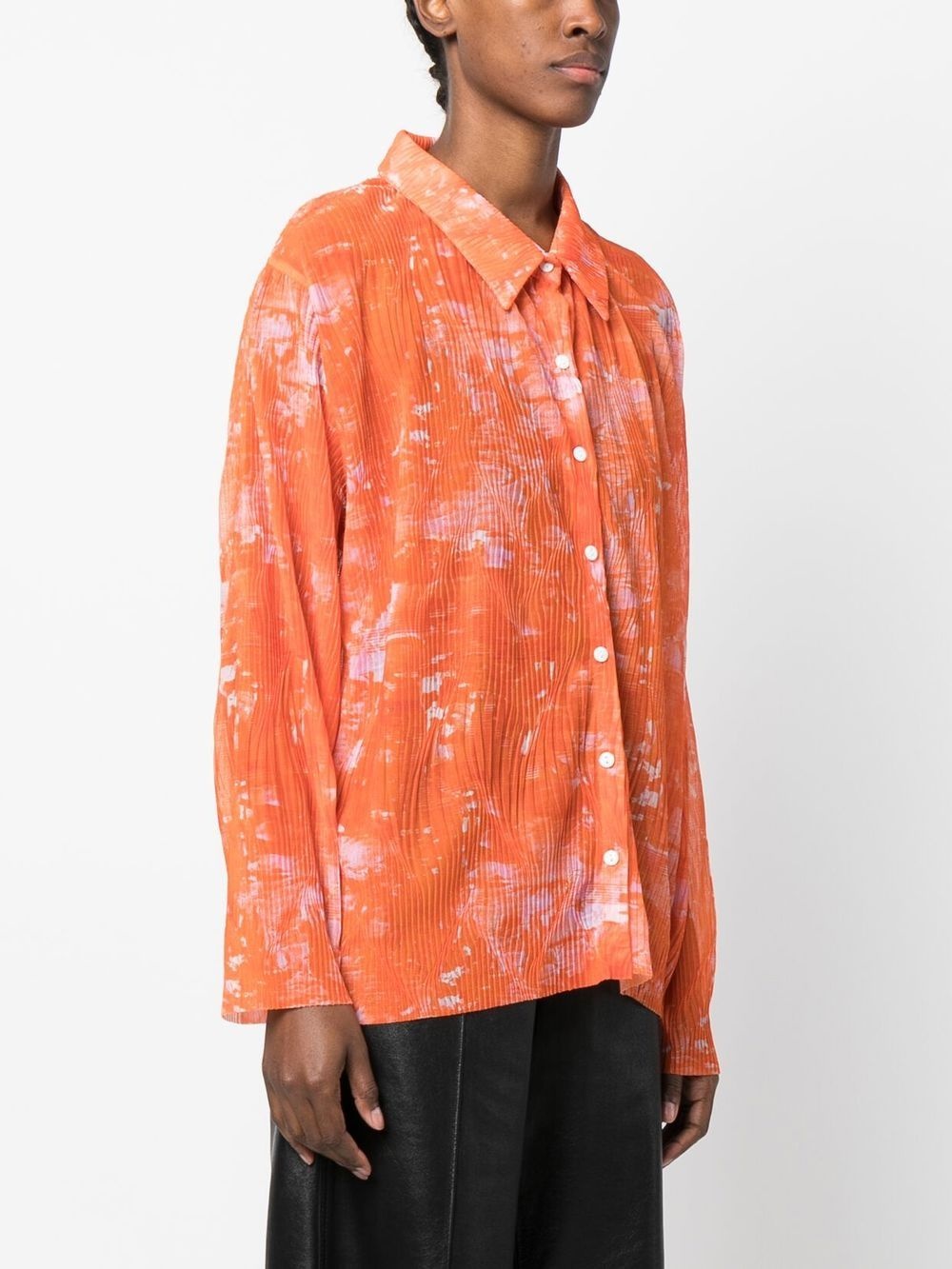 printed plissé shirt - 3