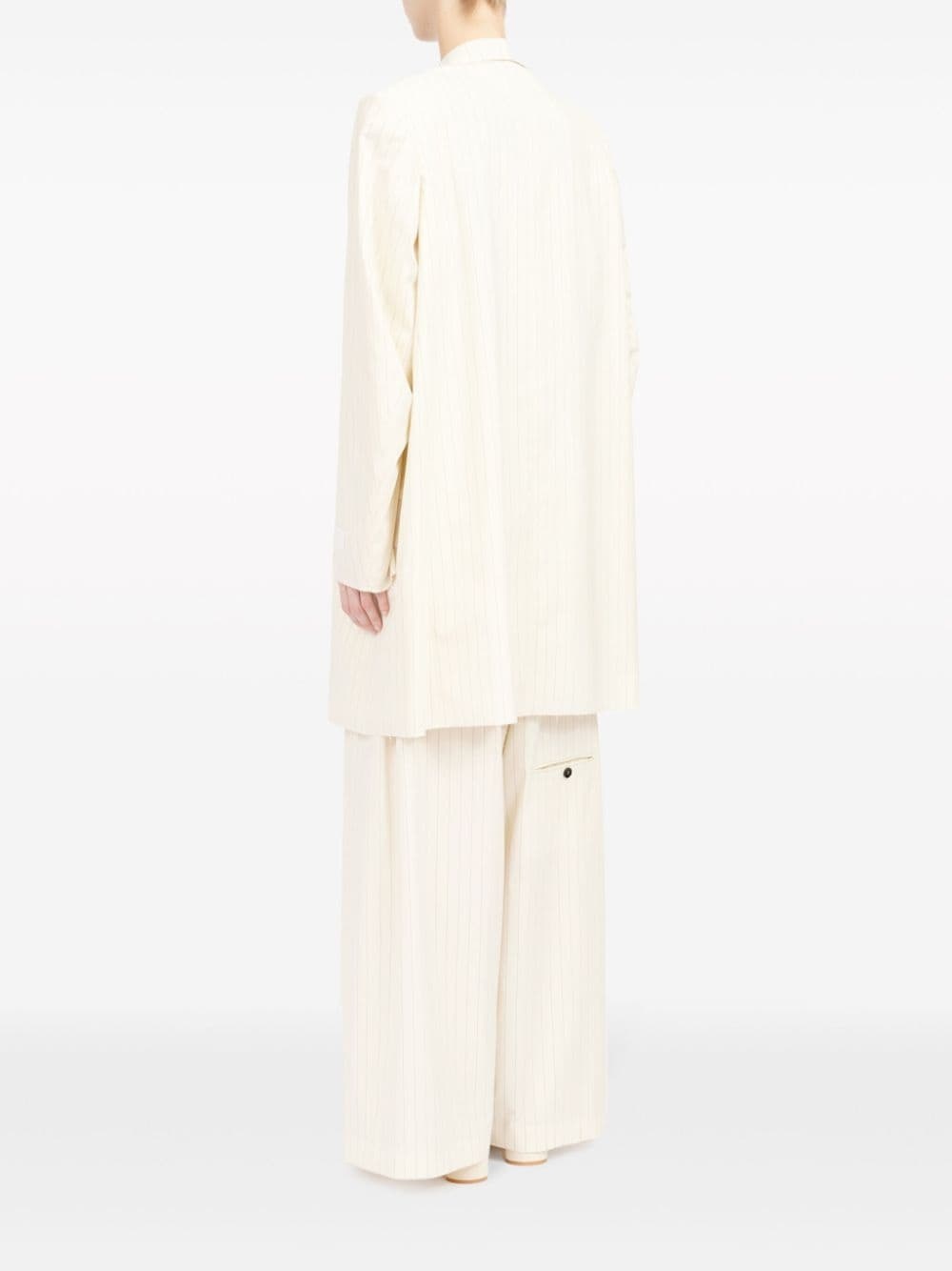 oversized pinstripe double-breasted blazer - 5