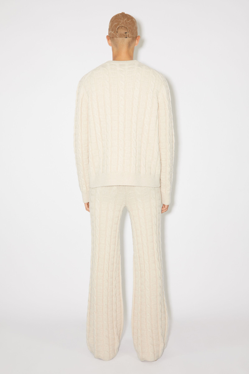Cable wool trousers - Oatmeal melange 3