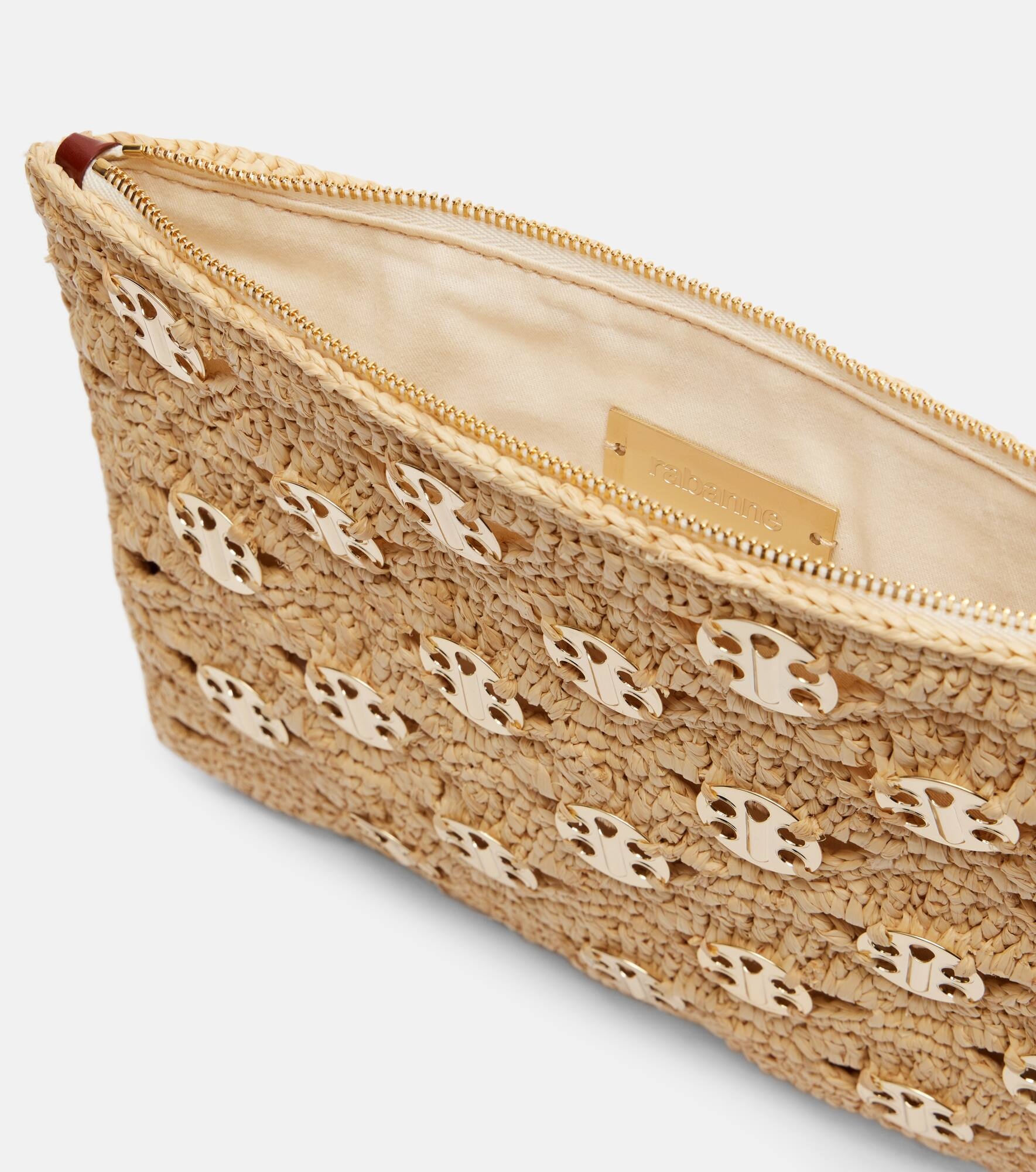 Embellished raffia clutch - 3