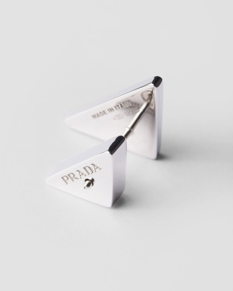 Prada Enameled silver earrings outlook