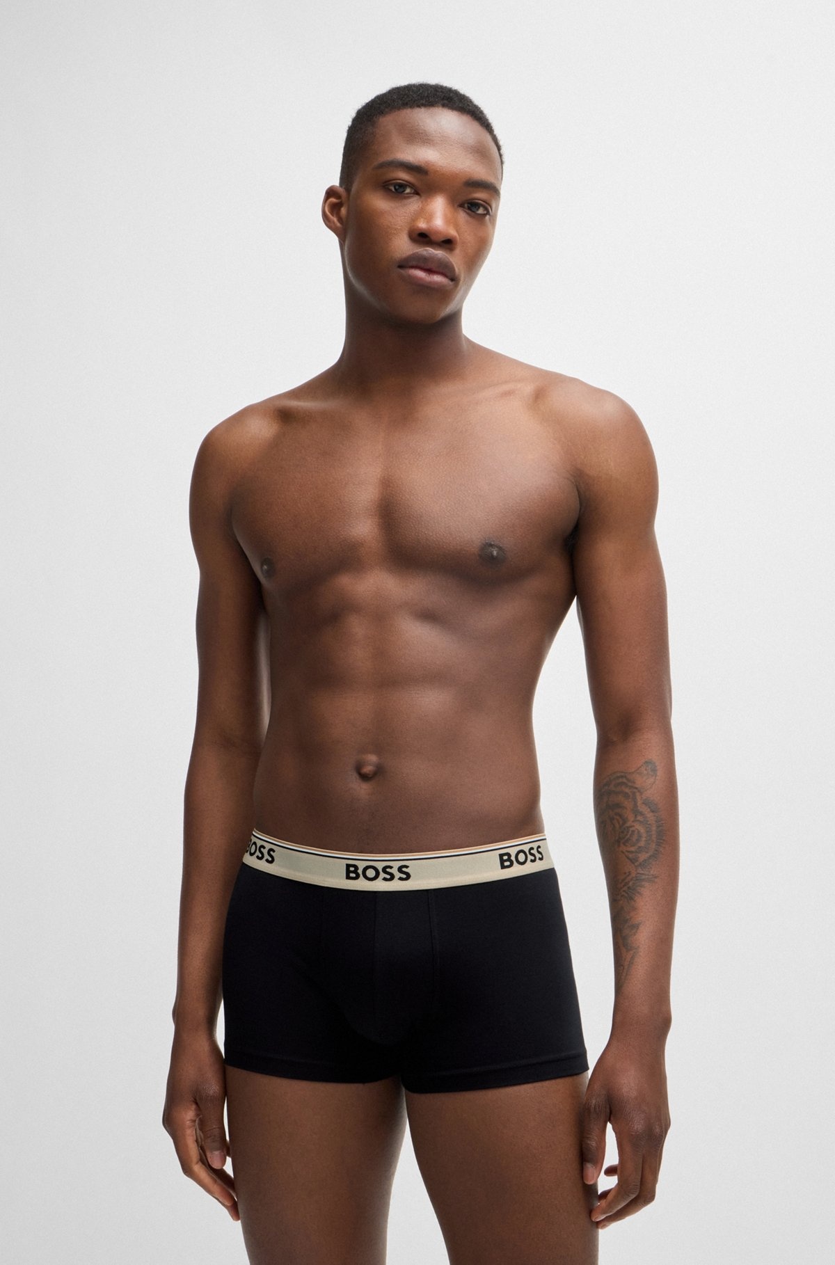 THREE-PACK OF STRETCH-COTTON TRUNKS WITH LOGO WAISTBANDS - 6