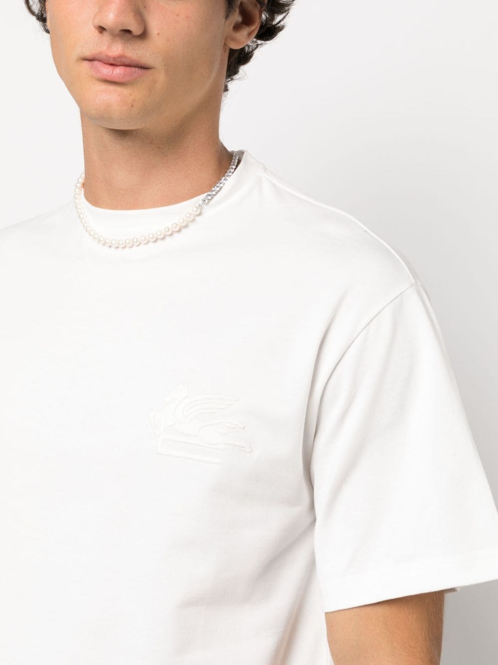 Pegaso embroidered cotton T-shirt - 5