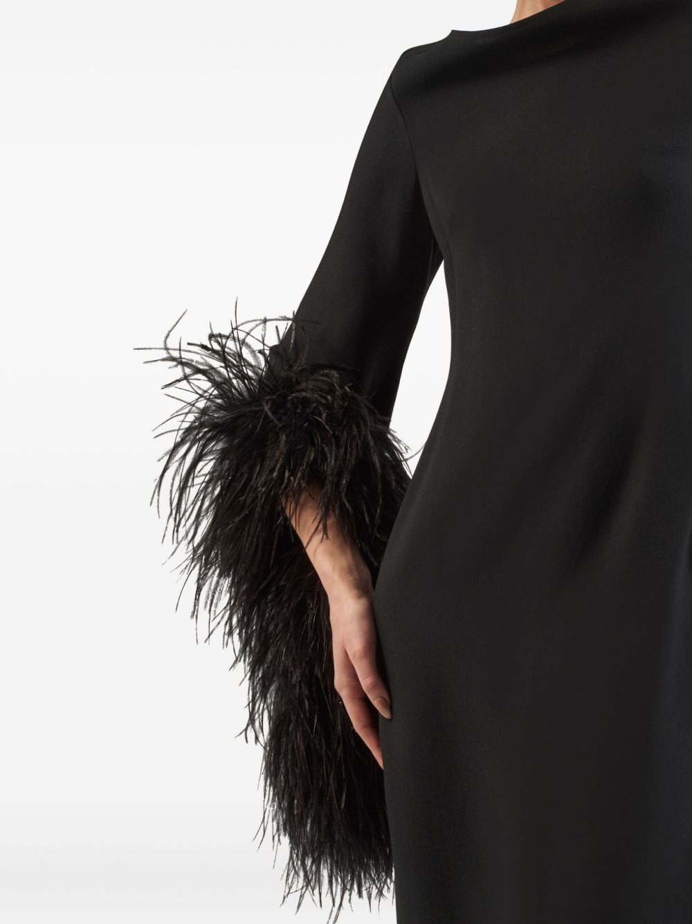 Del Lago feather-embellished midi dress - 4