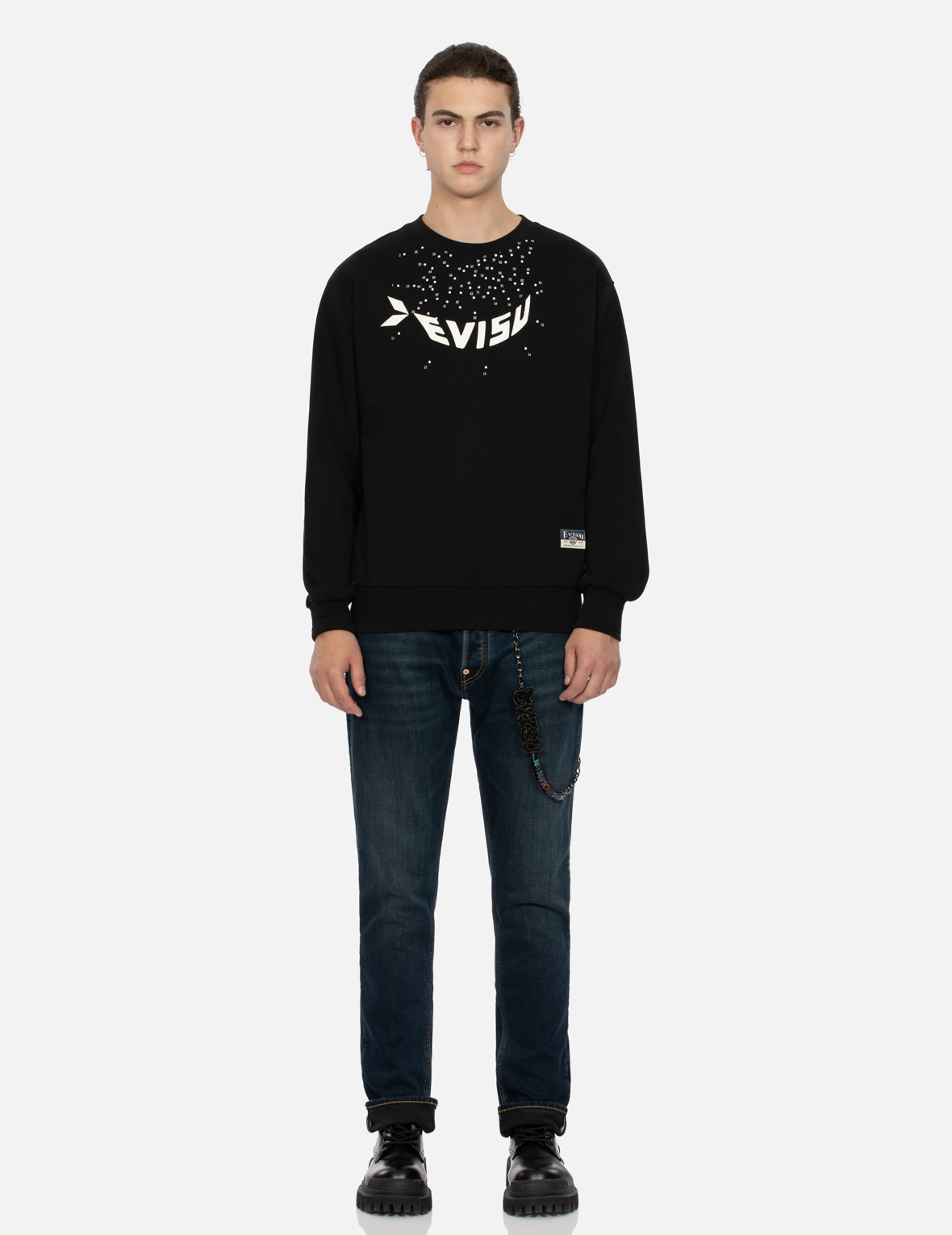 DOT-TO-DOT DARUMA AND LOGO PRINT RELAX FIT SWEATSHIRT - 5