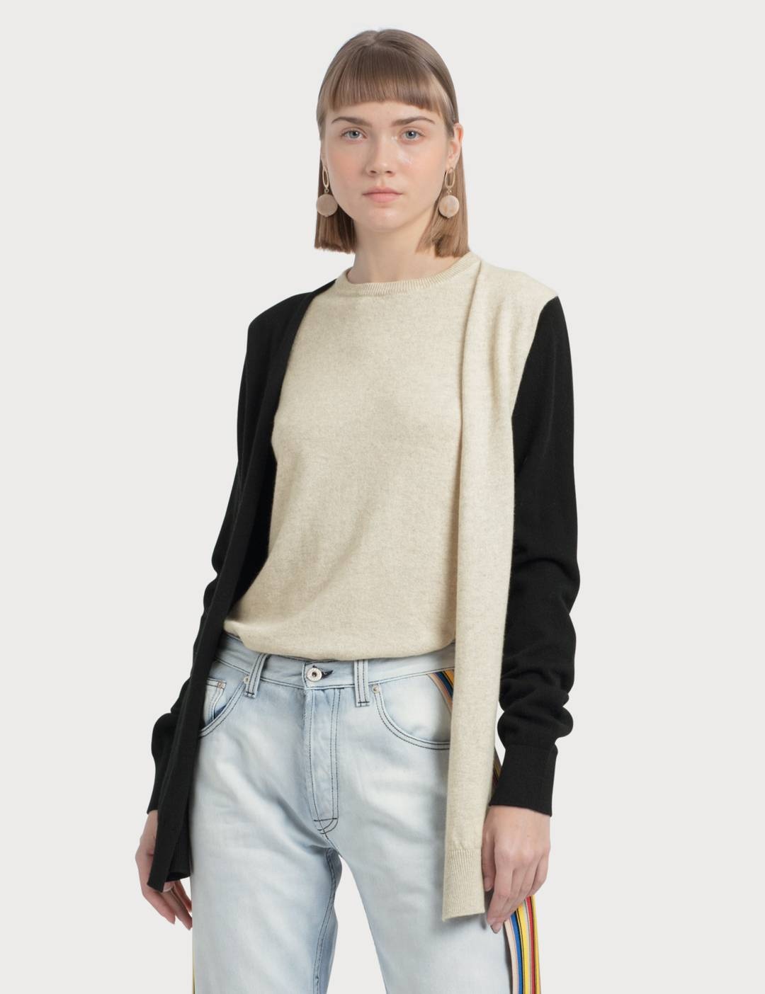 Shoulder Sleeve Sweater - 1