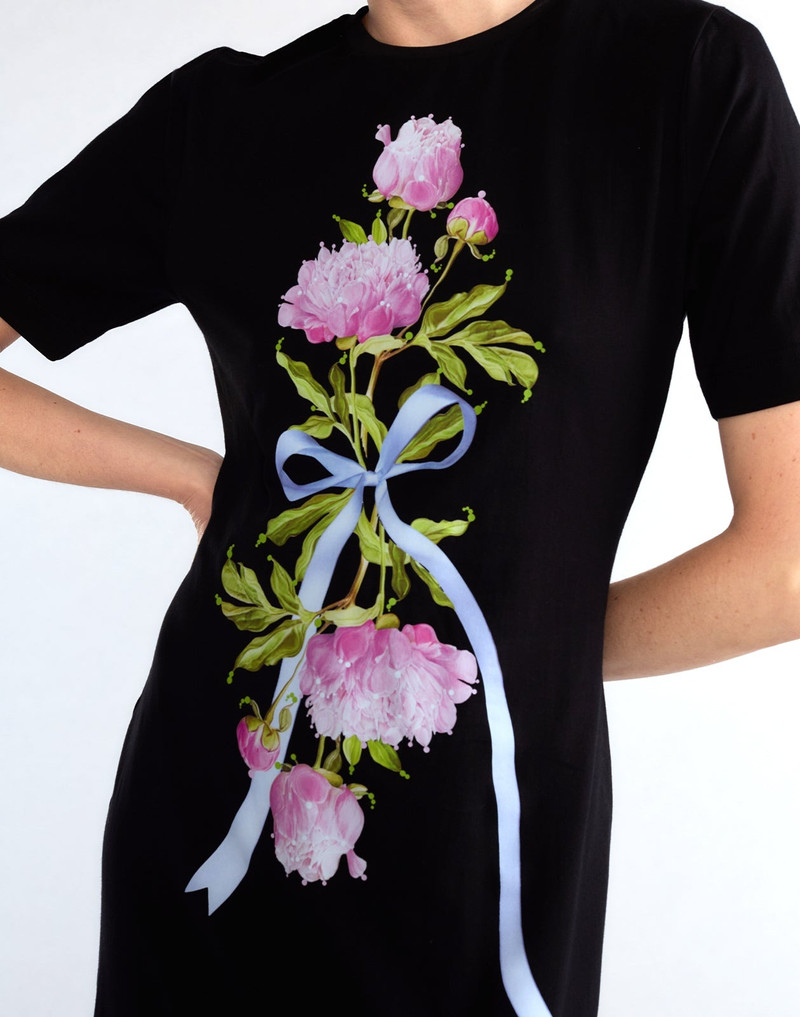 Bouquet Ribbon Tee Dress 6