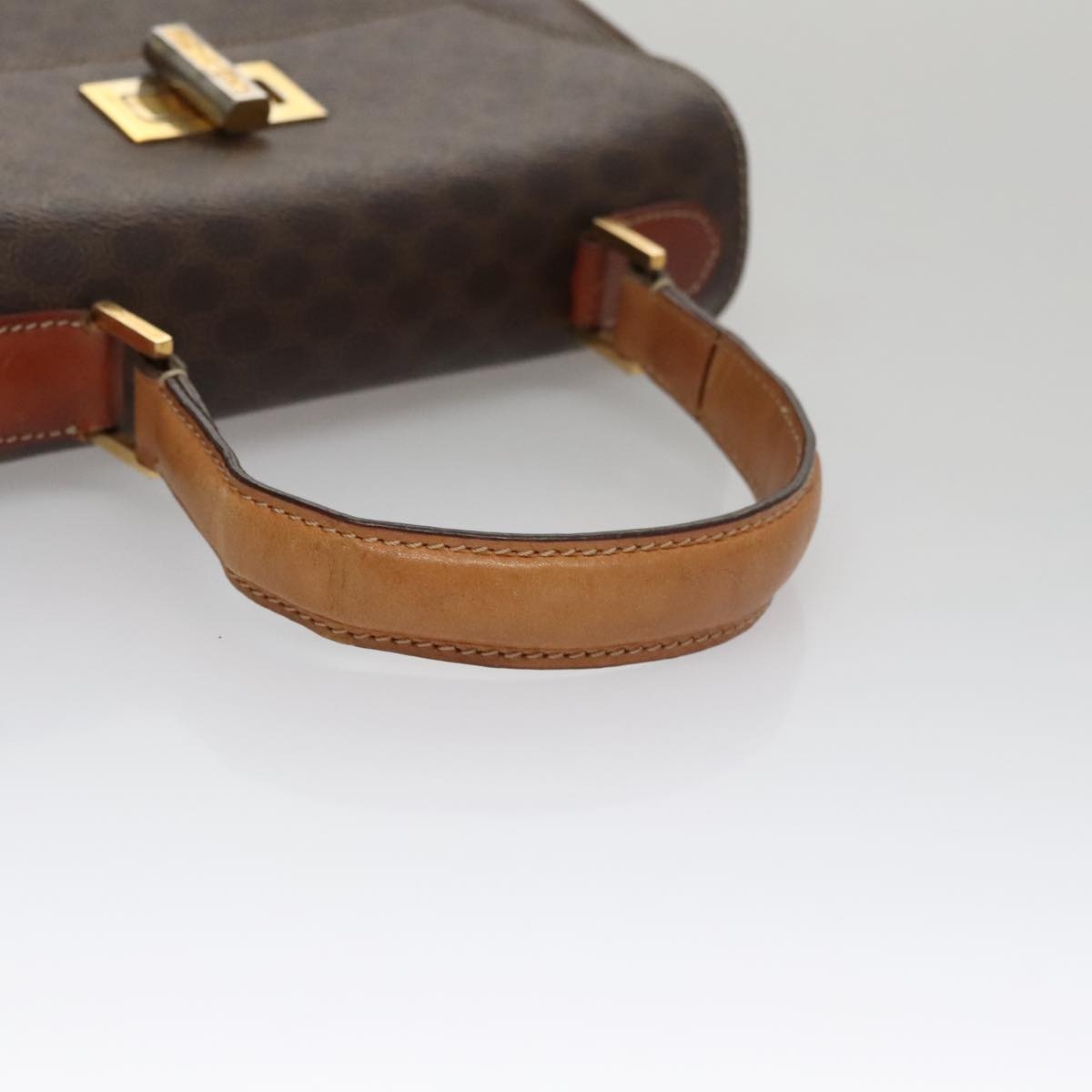 CELINE Macadam Canvas Hand Bag Pvc Leather Brown - 8