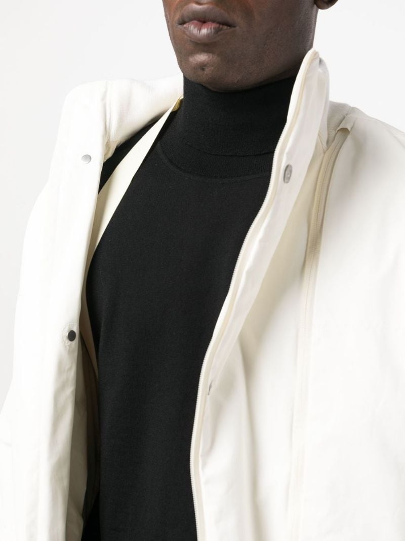off-centre fastening bomber jacket - 5