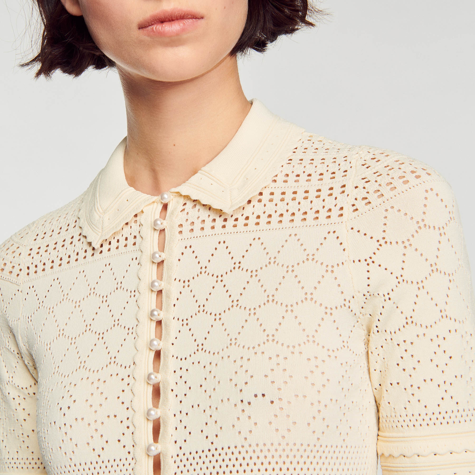 Sandro SHORT TWO-TONE KNIT DRESS | REVERSIBLE