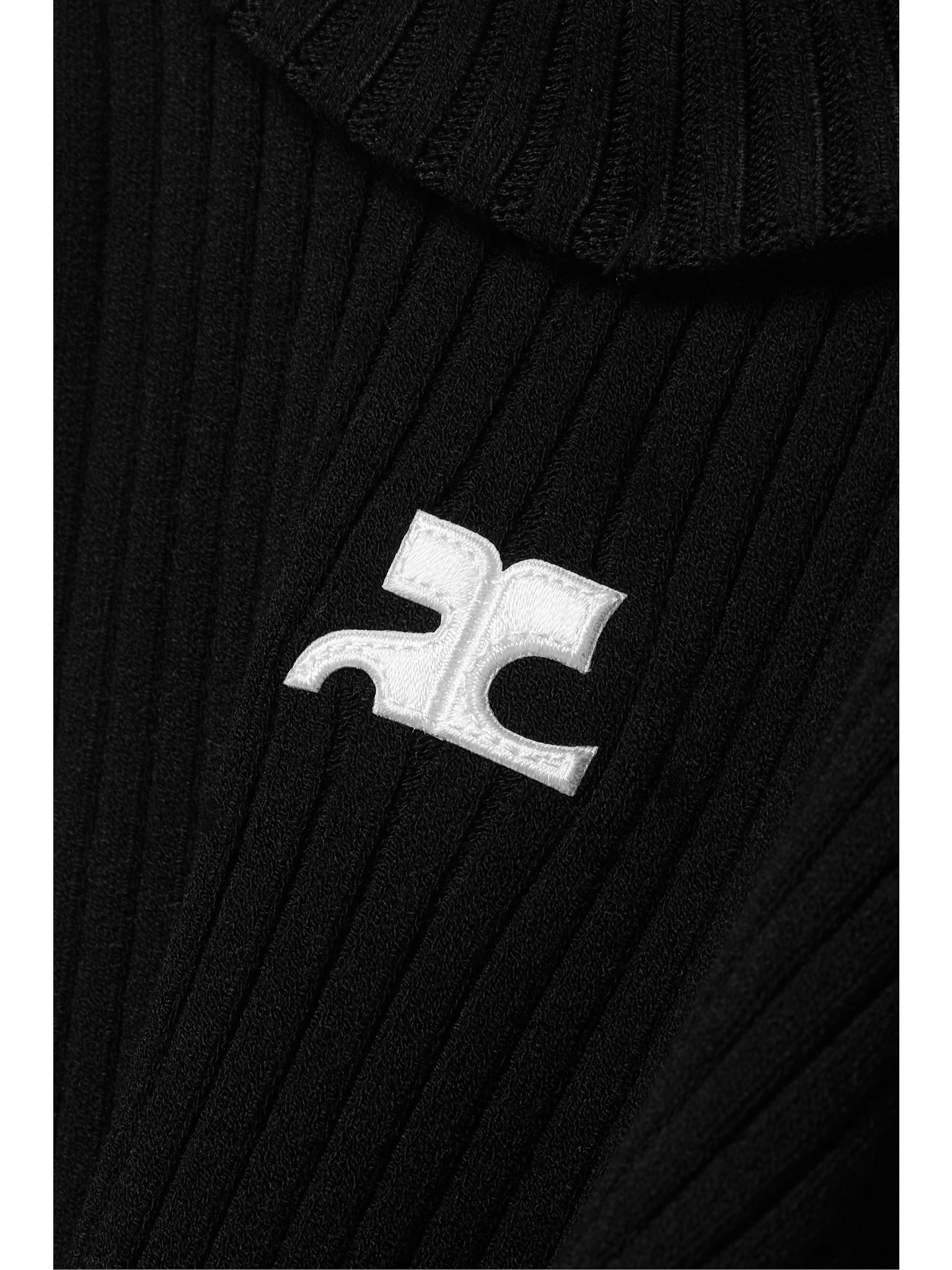 Reedition embroidered ribbed-knit turtleneck sweater Black - 4