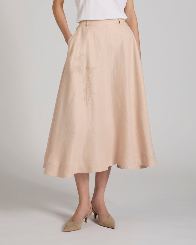 SLOWEAR Wide fit skirt in linen outlook