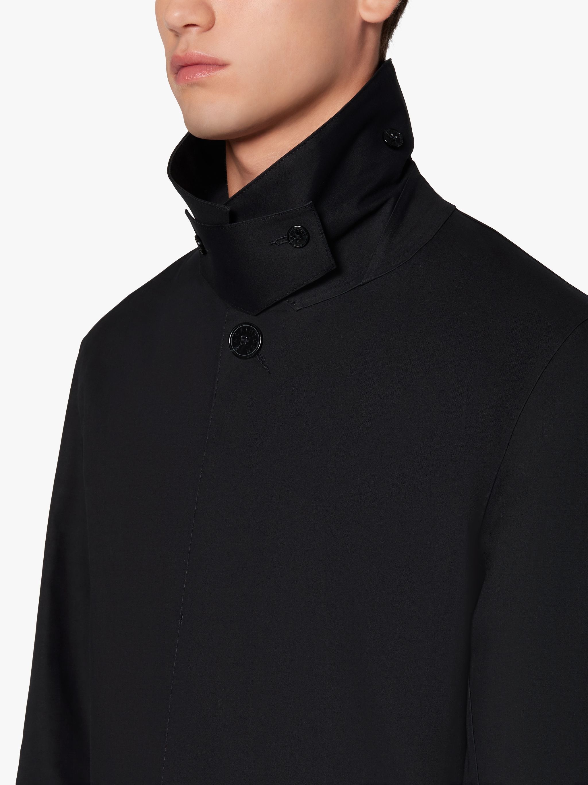 OXFORD BLACK BONDED COTTON 3/4 COAT | GRC-108 - 5