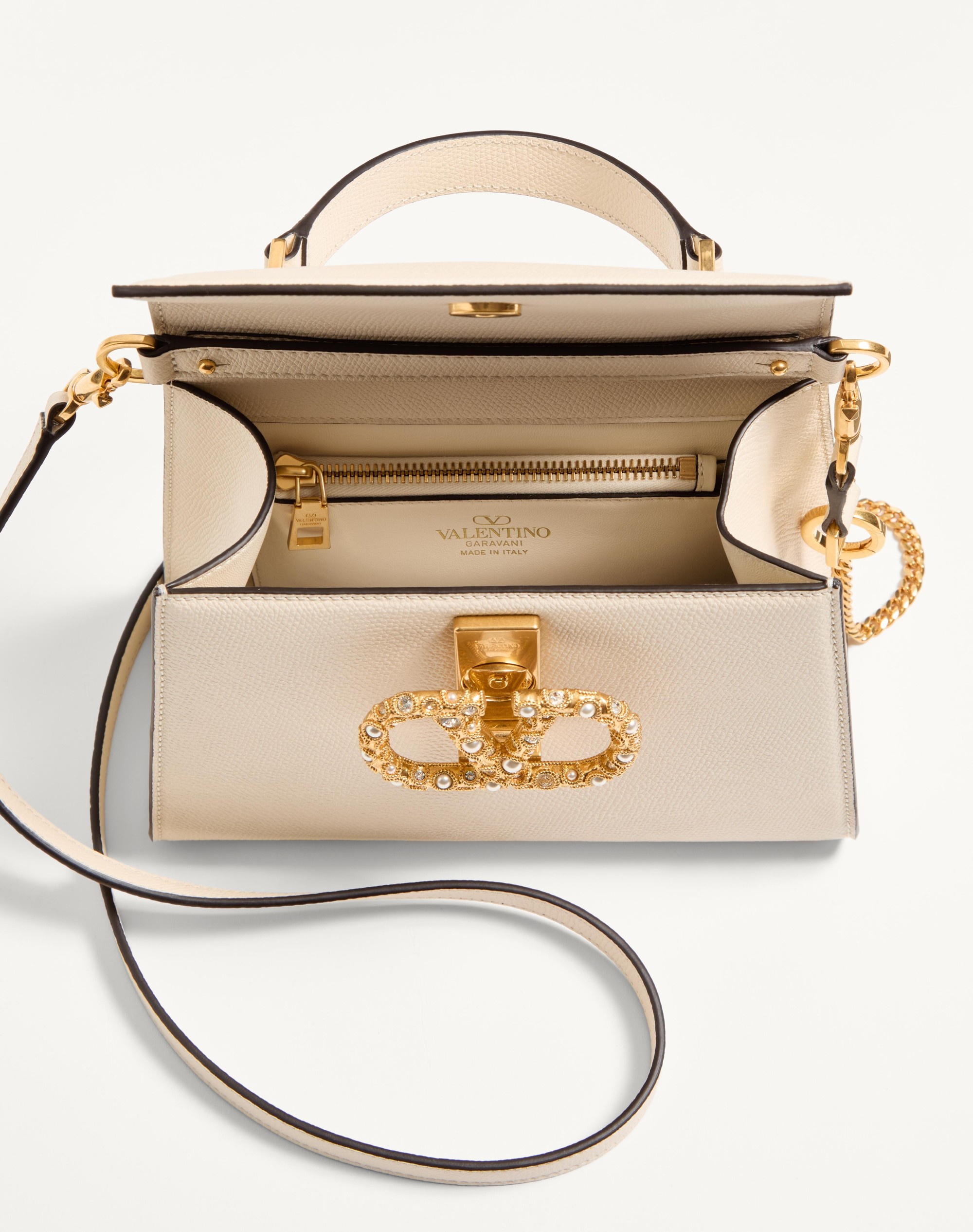 VALENTINO GARAVANI VSLING SMALL HANDBAG IN GRAINY CALFSKIN WITH JEWEL LOGO - 5