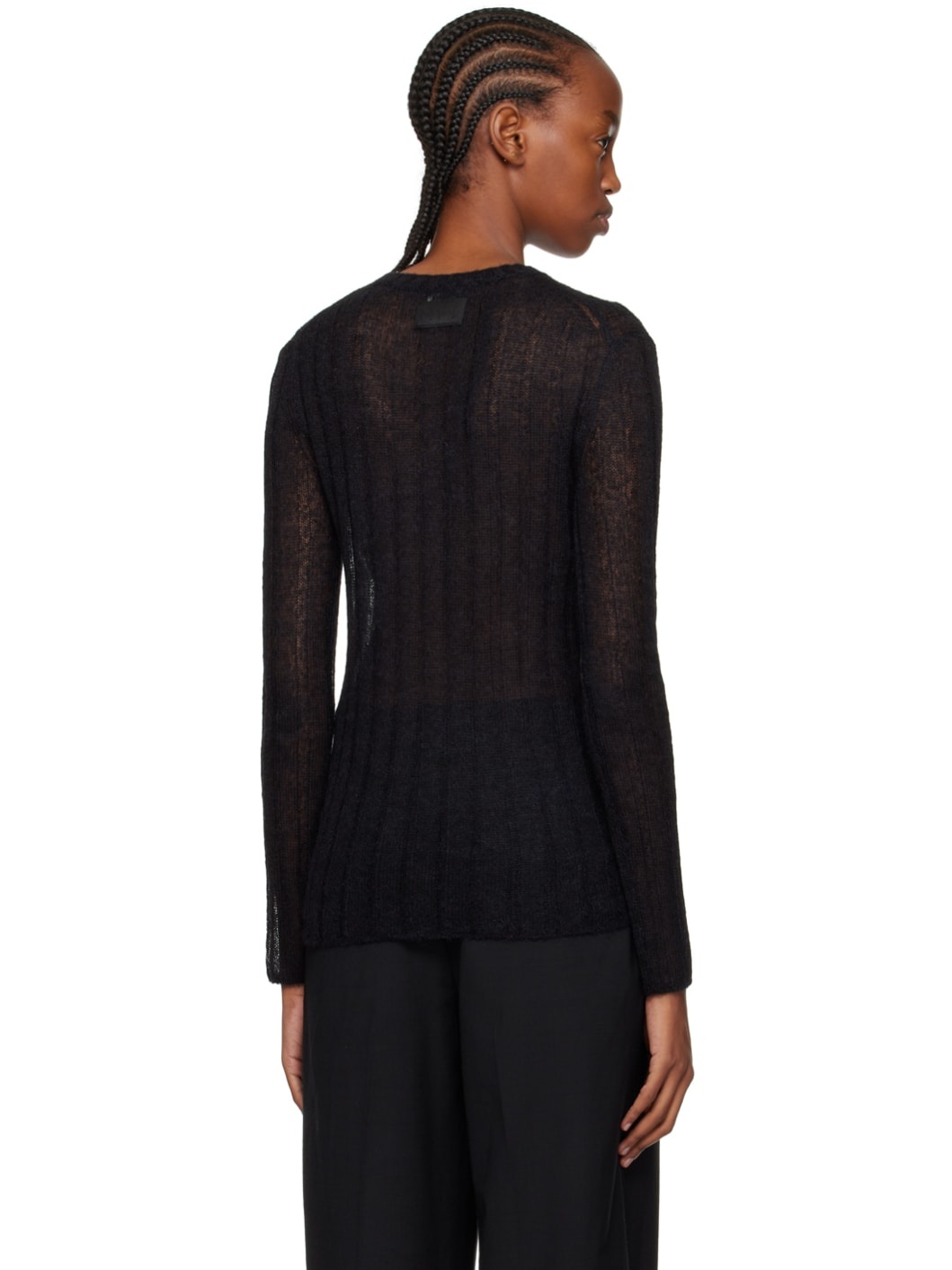 Black Kenzo Paris Semi-Sheer Sweater - 3