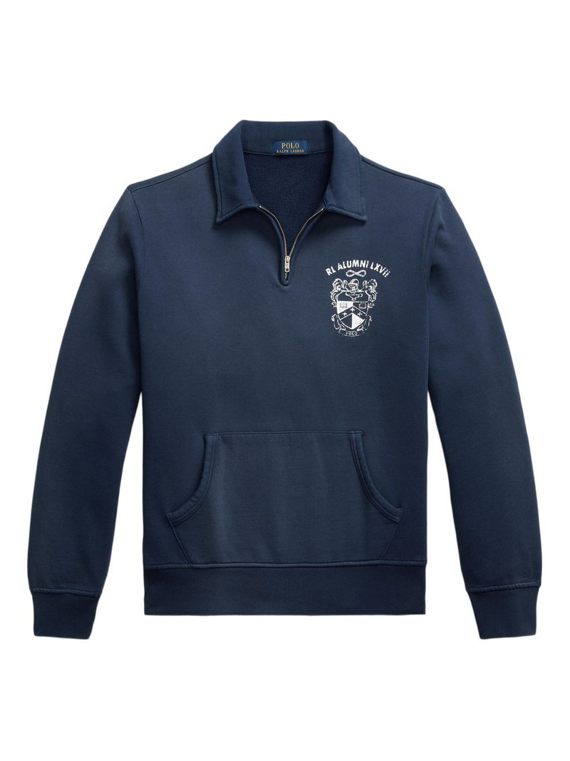 graphic-print fleece sweatshirt 1