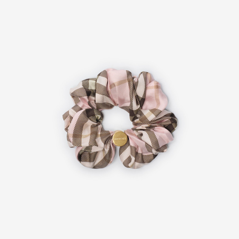 Check Silk Scrunchie 1